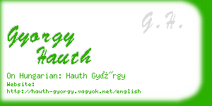 gyorgy hauth business card